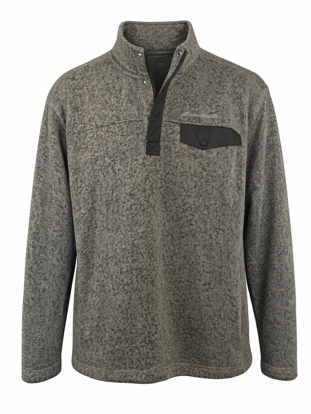 Eddie Bauer Gray Mock Neck 1/4 Snap Sweater